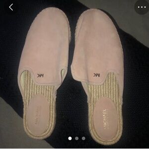 Michael Kors Blush Pink Suede Mules